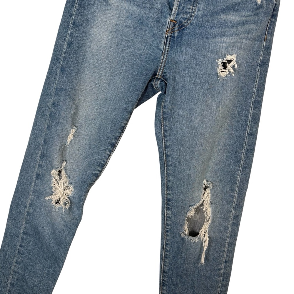 Levis Wedgie Skinny Womens 24 Blue High Waisted Rise Distressed Jeans Button Fly - Picture 3 of 9